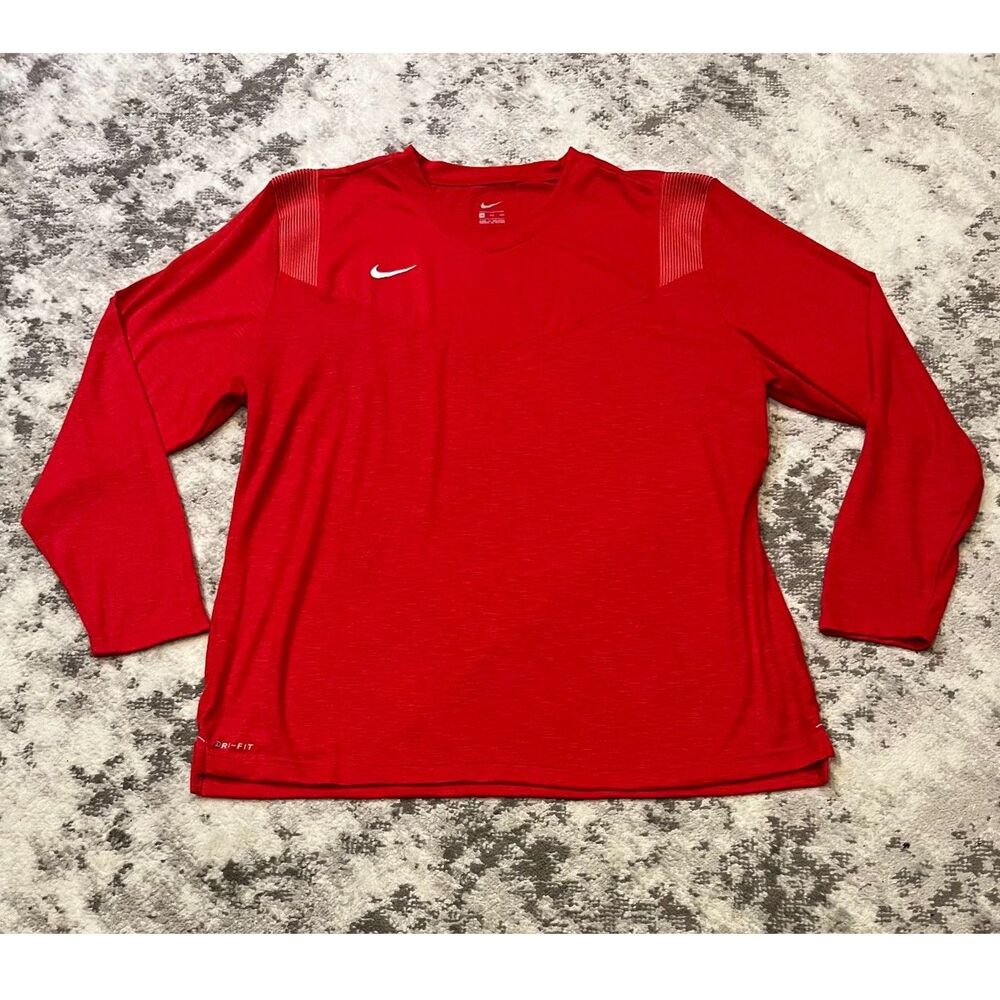 Nike Men's Dri-FIT Team Player Long Sleeve Shirt Striped Shoulder Inserts Sz XXL
